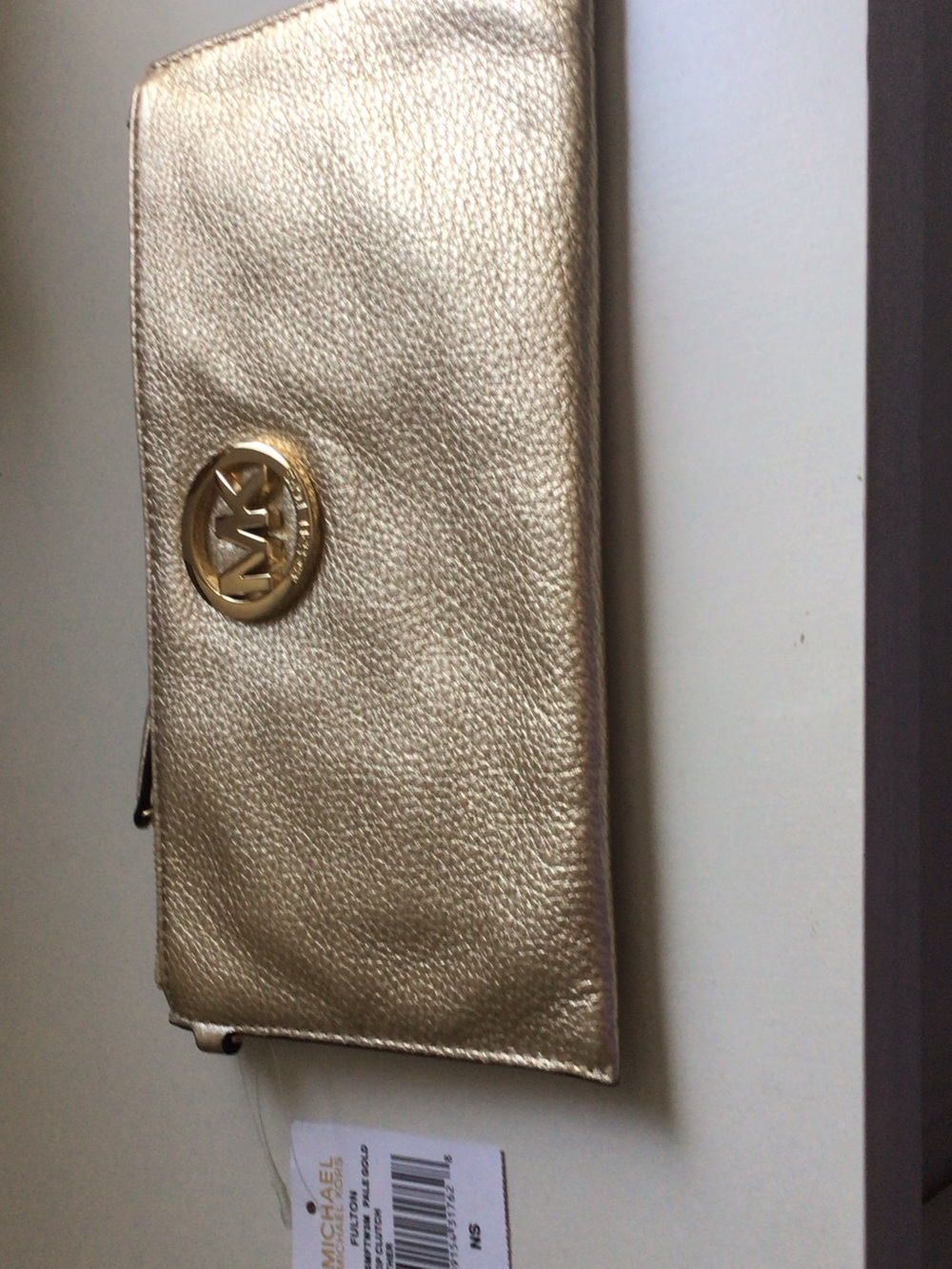 Michael Kors Metallic Gold Leather Wristlet Clutch - Picture 2 of 4